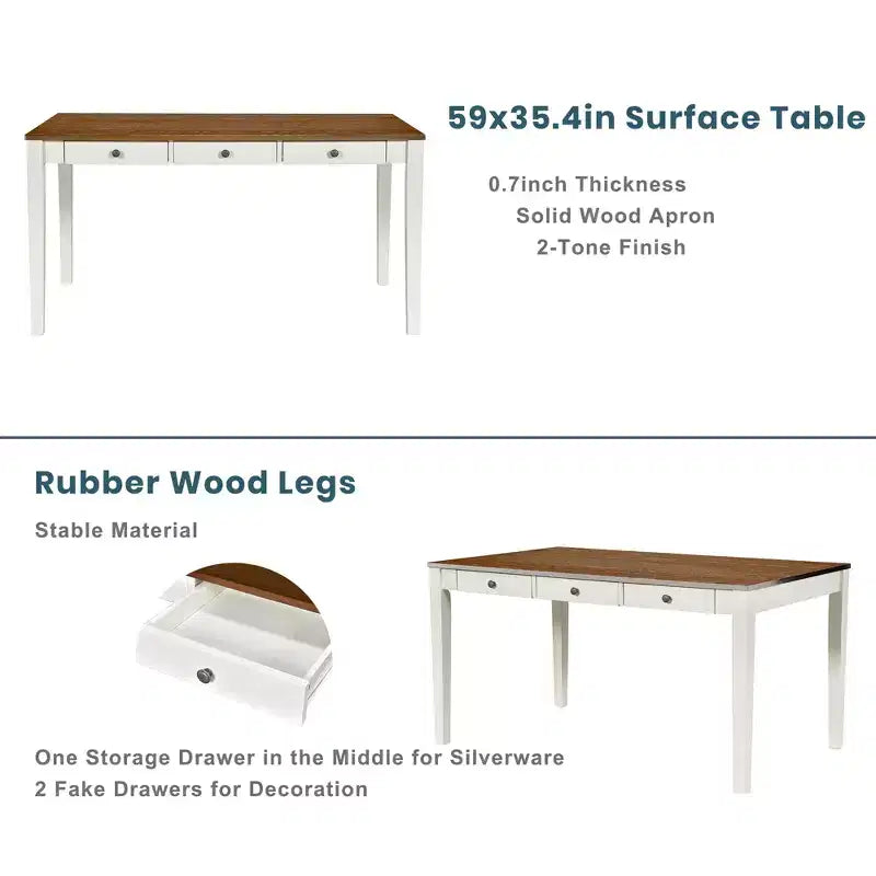 Tavolo da pranzo in legno stile Mid-Century con 4 sedie imbottite e panca