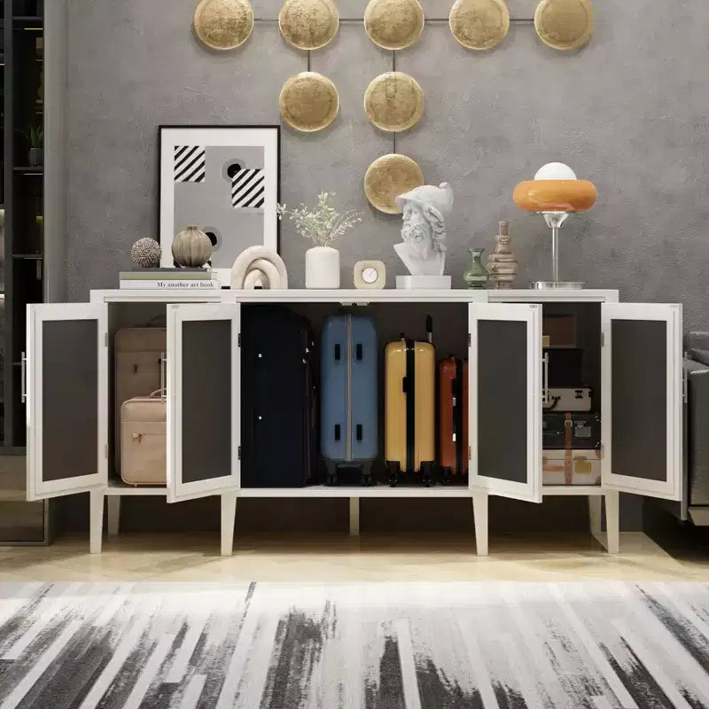 Credenza cassettiera mobile contenitore in legno bianco per l'organizzazione della casa