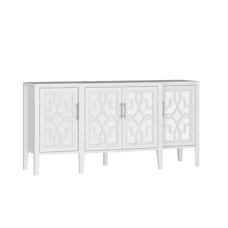 Credenza cassettiera mobile contenitore in legno bianco per l'organizzazione della casa