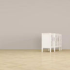 Credenza cassettiera mobile contenitore in legno bianco per l'organizzazione della casa