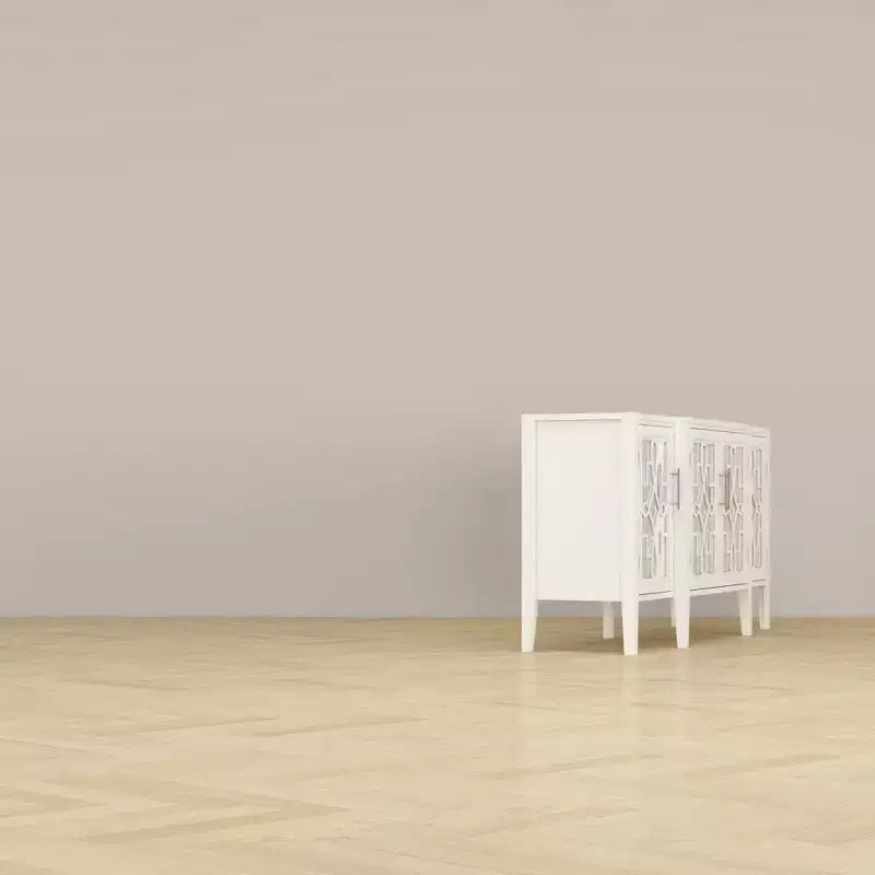 White Wooden Accent Storage Cabinet Sideboard Dresser Home Organization