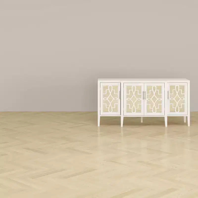 Credenza cassettiera mobile contenitore in legno bianco per l'organizzazione della casa