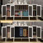 Credenza cassettiera mobile contenitore in legno bianco per l'organizzazione della casa