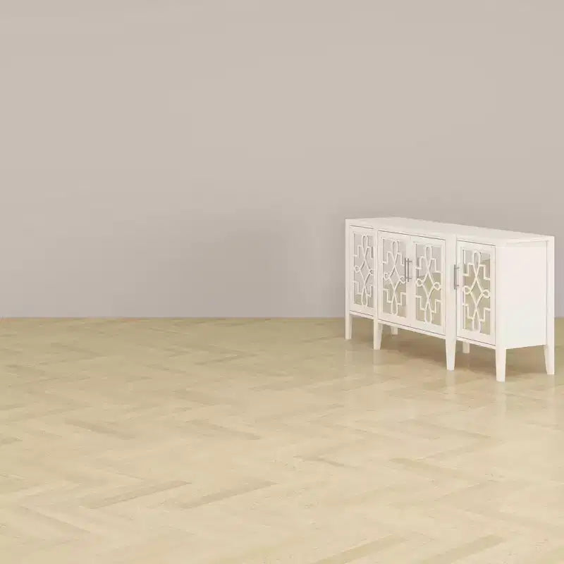 Credenza cassettiera mobile contenitore in legno bianco per l'organizzazione della casa