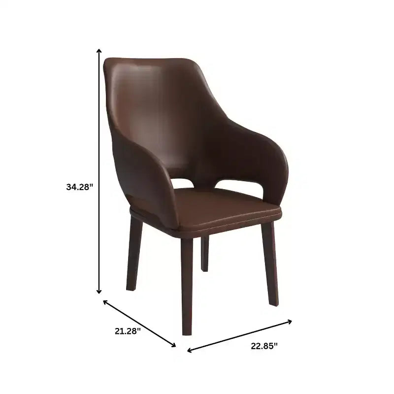 Sedie da pranzo in pelle con base in legno di caucciù e sedile e schienale imbottiti, sedie moderne d'accento per sale da pranzo