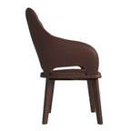 Sedie da pranzo in pelle con base in legno di caucciù e sedile e schienale imbottiti, sedie moderne d'accento per sale da pranzo