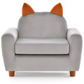 Costway Kids Sofa Children Armrest Chair with Sturdy Wood Construction and Dutch Velvet Pink Rabbit
