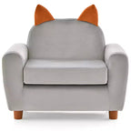 Costway Kids Sofa Children Armrest Chair with Sturdy Wood Construction and Dutch Velvet Pink Rabbit