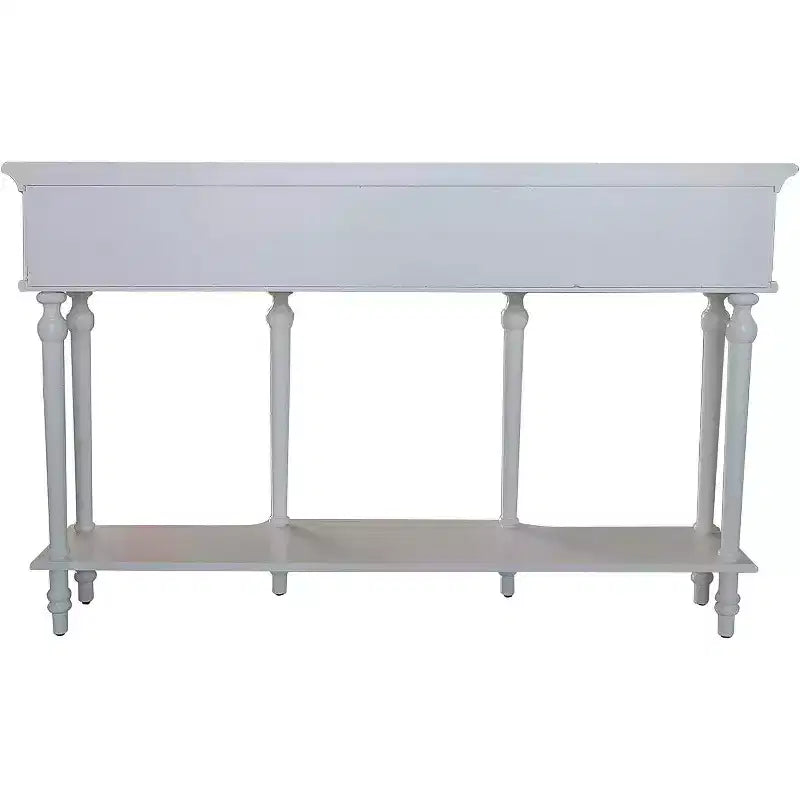 Tavolo Consolle da Divano con Cassetti e Ripiano Portaoggetti per Ingresso, Bianco