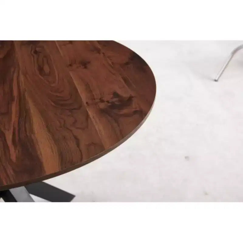 Tavolo da pranzo di metà secolo con gambe a croce per 4-6 persone con piano rotondo in MDF, tavolo da pranzo con piedistallo, tavolino da caffè per il tempo libero