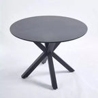Tavolo da pranzo di metà secolo con gambe a croce per 4-6 persone con piano rotondo in MDF, tavolo da pranzo con piedistallo, tavolino da caffè per il tempo libero