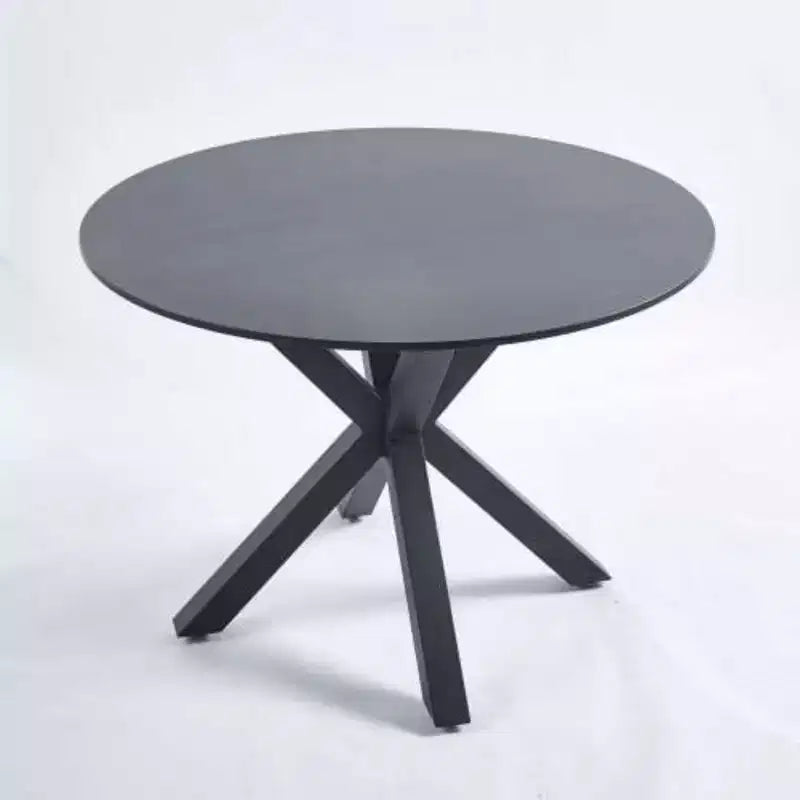 Tavolo da pranzo di metà secolo con gambe a croce per 4-6 persone con piano rotondo in MDF, tavolo da pranzo con piedistallo, tavolino da caffè per il tempo libero