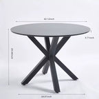 Tavolo da pranzo di metà secolo con gambe a croce per 4-6 persone con piano rotondo in MDF, tavolo da pranzo con piedistallo, tavolino da caffè per il tempo libero