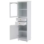Mobile contenitore da bagno alto 160 cm con anta in vetro indipendente e ripiano regolabile