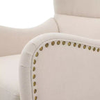 Poltrona club alta 41" in microfibra contemporanea con schienale ad ali d'uccello