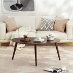 Tavolino da caffè ovale Mid-Century Modern 33.46 W in legno massello di rovere con tre gambe