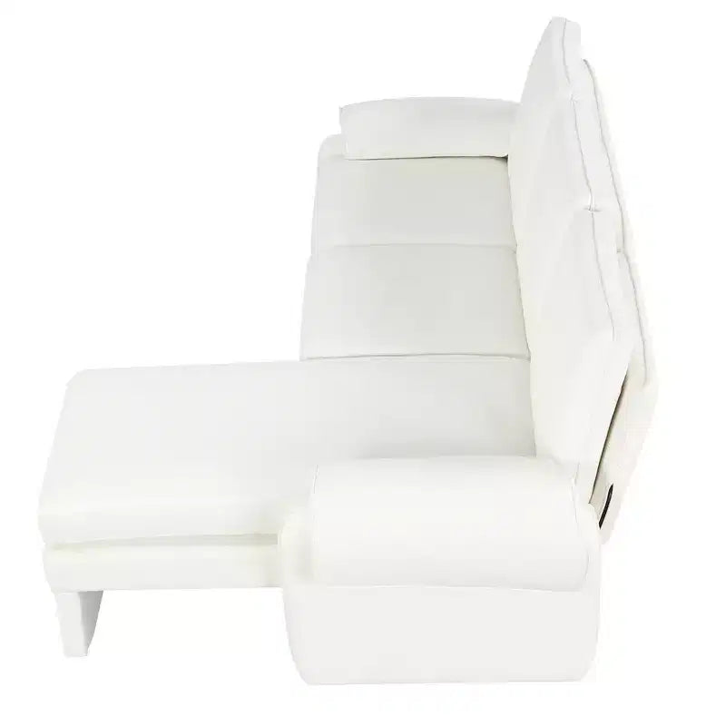 Divano letto futon convertibile 94W con schienale regolabile, chaise longue reversibile e cuscini bracciolo rimovibili, Beige/Grigio