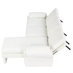 Divano letto futon convertibile 94W con schienale regolabile, chaise longue reversibile e cuscini bracciolo rimovibili, Beige/Grigio