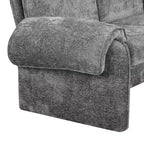Divano letto futon convertibile 94W con schienale regolabile, chaise longue reversibile e cuscini bracciolo rimovibili, Beige/Grigio