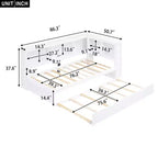 Letto a giorno matrimoniale dal design moderno con letto estraibile, armadietti e porte USB