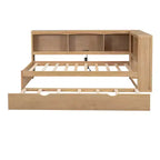 Letto a giorno matrimoniale dal design moderno con letto estraibile, armadietti e porte USB