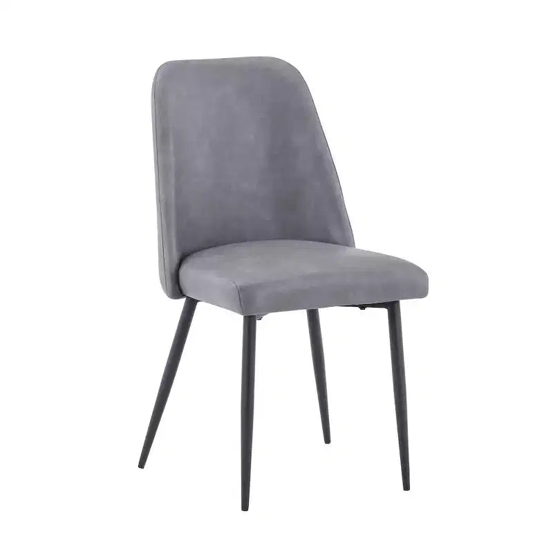 Sedia da pranzo imbottita in similpelle stile Mid-Century Modern