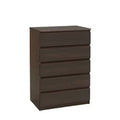 HomeStock 5.43 in.H Particle Board Vertical Dressers with 5 - Drawers in Brown Finish