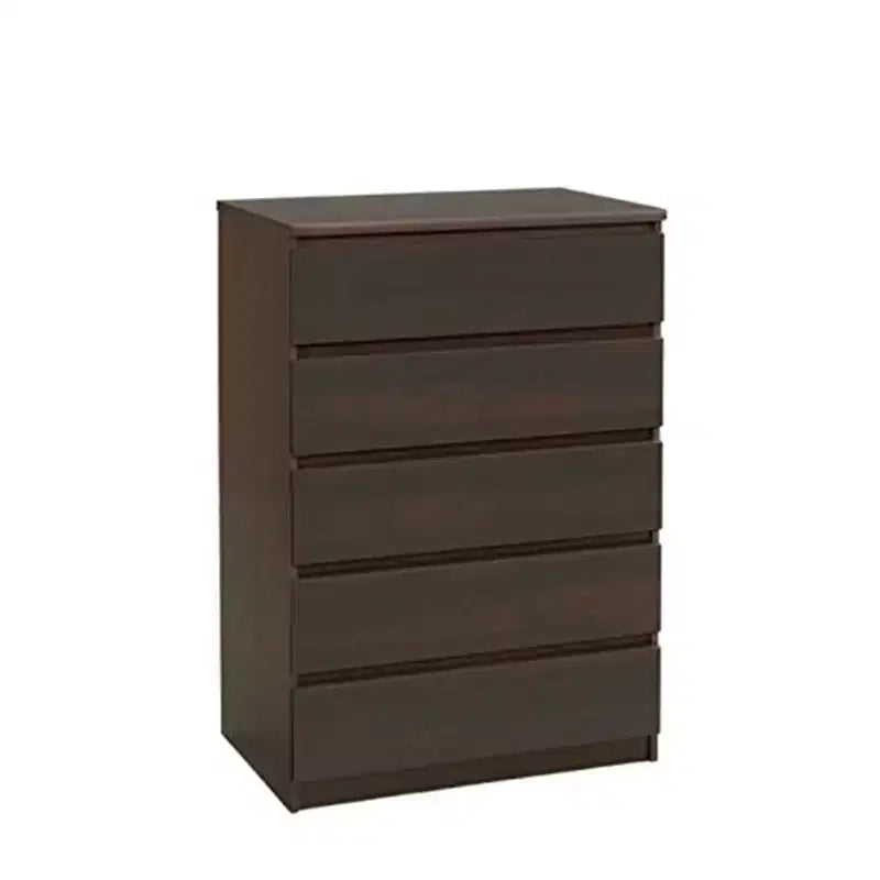 HomeStock 5.43 in.H Particle Board Vertical Dressers with 5 - Drawers in Brown Finish
