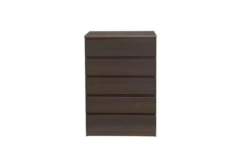 Cassettiera verticale in truciolato da 13,79 cm H con 5 cassetti in finitura marrone