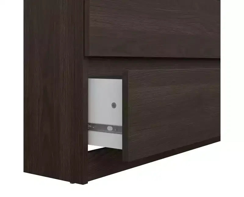 Cassettiera verticale in truciolato da 13,79 cm H con 5 cassetti in finitura marrone