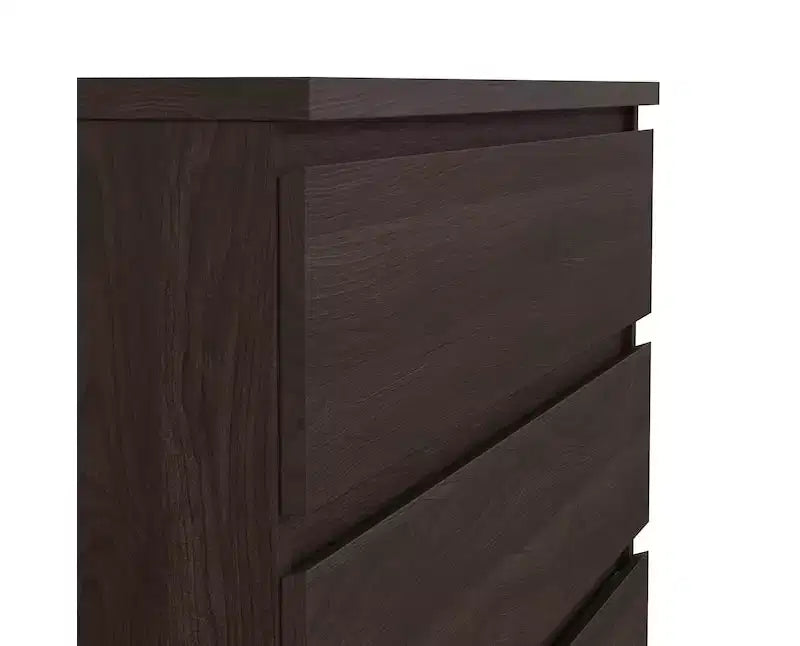 Cassettiera verticale in truciolato da 13,79 cm H con 5 cassetti in finitura marrone