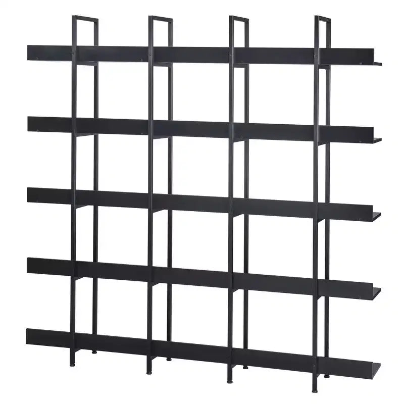 Scaffale in Stile Industriale Vintage con Struttura in Metallo e Ripiani in MDF, Libreria Aperta per Casa e Ufficio
