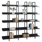 Scaffale in Stile Industriale Vintage con Struttura in Metallo e Ripiani in MDF, Libreria Aperta per Casa e Ufficio