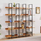 Scaffale in Stile Industriale Vintage con Struttura in Metallo e Ripiani in MDF, Libreria Aperta per Casa e Ufficio