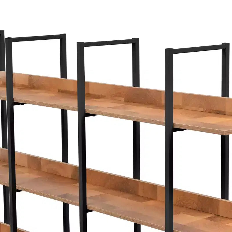 Scaffale in Stile Industriale Vintage con Struttura in Metallo e Ripiani in MDF, Libreria Aperta per Casa e Ufficio