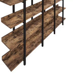 Scaffale in Stile Industriale Vintage con Struttura in Metallo e Ripiani in MDF, Libreria Aperta per Casa e Ufficio