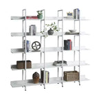 Scaffale in Stile Industriale Vintage con Struttura in Metallo e Ripiani in MDF, Libreria Aperta per Casa e Ufficio