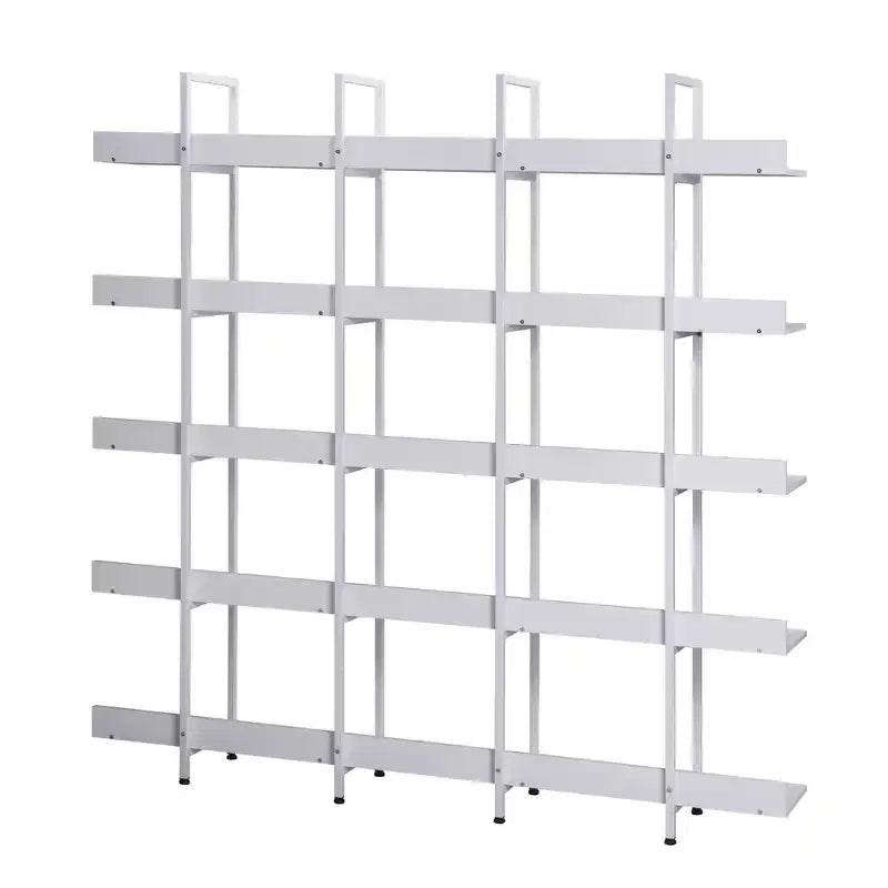 Scaffale in Stile Industriale Vintage con Struttura in Metallo e Ripiani in MDF, Libreria Aperta per Casa e Ufficio