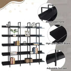 Scaffale in Stile Industriale Vintage con Struttura in Metallo e Ripiani in MDF, Libreria Aperta per Casa e Ufficio