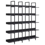 Scaffale in Stile Industriale Vintage con Struttura in Metallo e Ripiani in MDF, Libreria Aperta per Casa e Ufficio