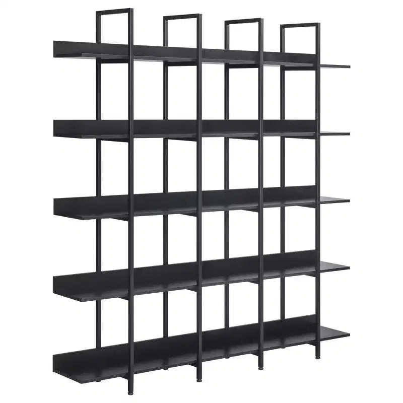 Scaffale in Stile Industriale Vintage con Struttura in Metallo e Ripiani in MDF, Libreria Aperta per Casa e Ufficio