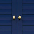 Mobiletto da parete a due ante rimovibile con ante a persiana, Blu navy