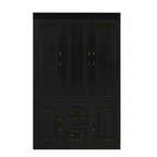 Keloyid Black Wood 47.24 in. Armoire with 2 Drawers and 5 Doors