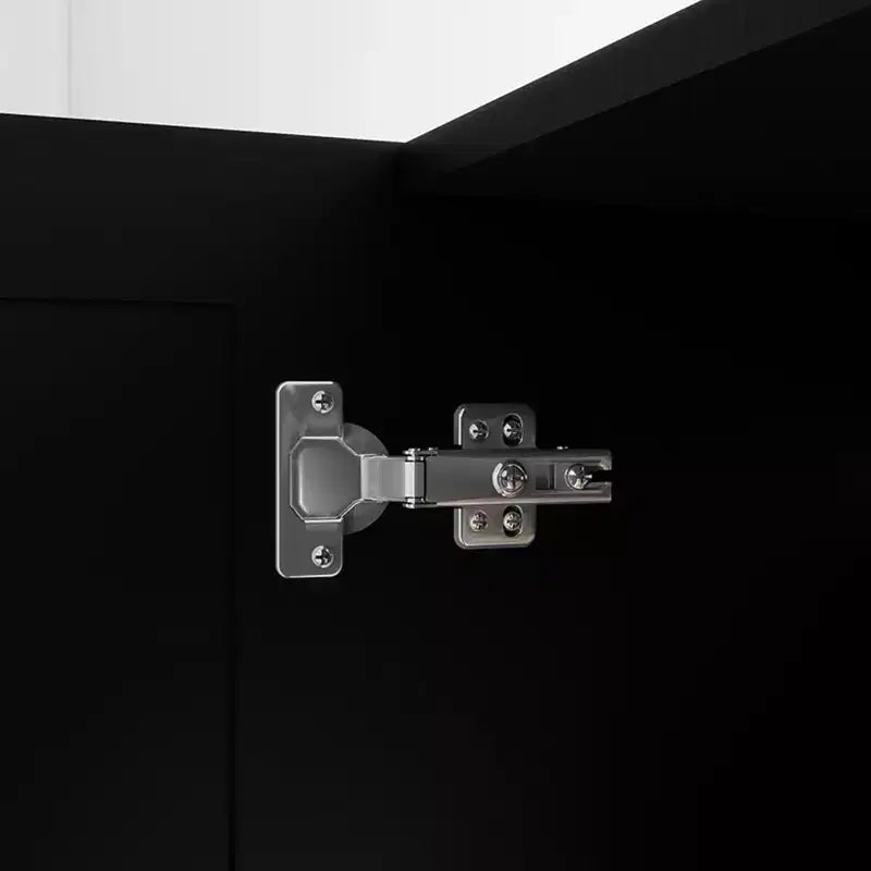 Armadio in legno nero da 120 cm con 2 cassetti e 5 ante