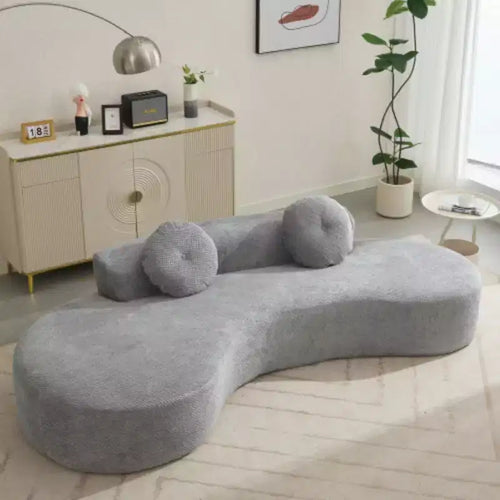 105.5 Curved Minimalist Sofa, Cloud Comfort with 2 Pillows
