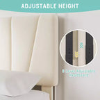 Struttura Letto Queen Size con Testiera Regolabile e 4 Cassetti Contenitore, Struttura Letto Imbottita in Tessuto con Doghe in Legno