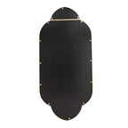 Specchio decorativo da parete color oro champagne con bordi intagliati da 22,4 x 48 pollici