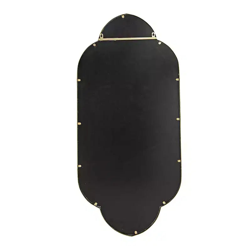 Specchio decorativo da parete color oro champagne con bordi intagliati da 22,4 x 48 pollici