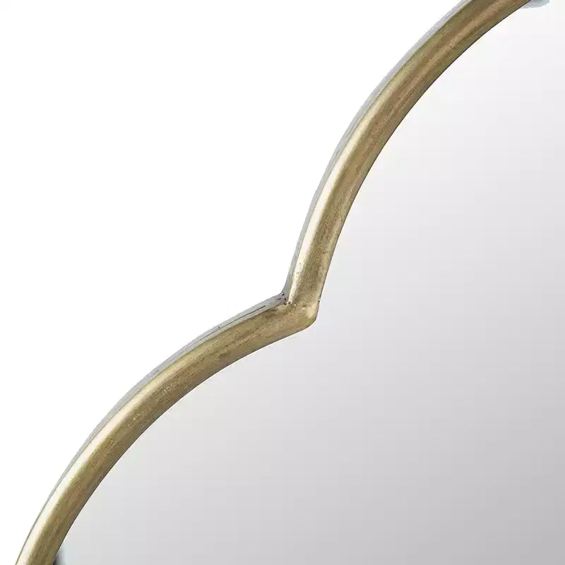 Specchio decorativo da parete color oro champagne con bordi intagliati da 22,4 x 48 pollici