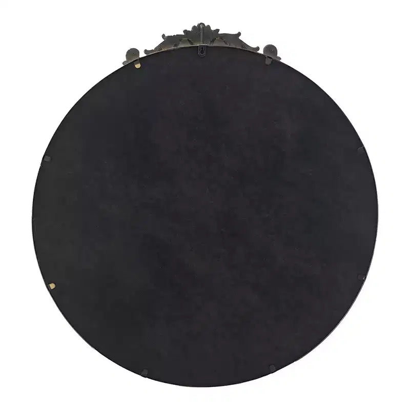 Specchio da Parete Rotondo Oro 30 x 32 Pollici con Cornice in Metallo